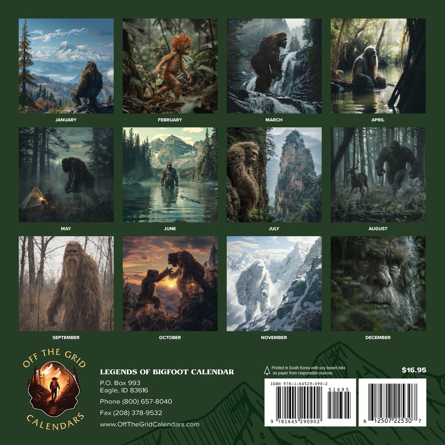 2025 Legends Of Bigfoot Calendar