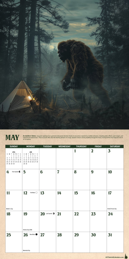 2025 Legends Of Bigfoot Calendar